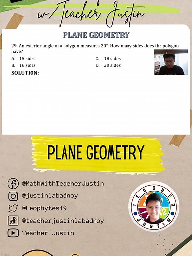 Plane Geometry: Example 29 with Teacher Justin