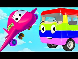 Learn Color Airplane & Bus Paint Song for Kids - Finger Family & Nursery Rhyme Cartoon Show