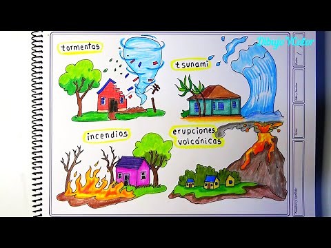 Dibujando los DESASTRES NATURALES muy fácil y paso a paso /drawing the natural disasters