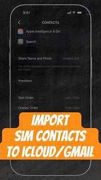 Import SIM Contacts to iCloud or Gmail on iPhone 17