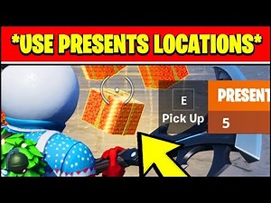 USE PRESENTS & PRESENTS LOCATIONS (Fortnite WINTERFEST Challenge Locations)