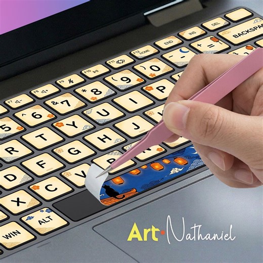 Hp Probook Keyboard Stickers Cute Lantern Cat German Laptop Skins Silhouette Keyboard Decal for Probook Elitebook Zbook Omnibook Pavilion - Etsy