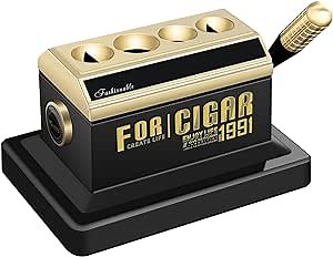 Scotte Table Cigar Cutter Guillotine Sharp V Cut Straight Cut Cigar Cutters for 52 and 60 Ring Gauge Cigars with Wood Box Packing