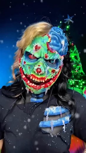 Makeup A Murder, INC ™ on Instagram: "Frostbitten Zombie 🧟 ❄️ @caykeface using CAUSE of DEATH rainbow collection 🔪🩸💋 SAVE $$ with codename CAYKEFACE at checkout 💄🔎 IB @mua_theresa & @spooki_dad 💞💞 M A K E U P - Ice Blue Sclera @pseyeche_lenses Zombie Sclera @pinkyparadise @fmubeauty Green Liner & Stamp Pen @makeupamurder Liquid Eyeshadows Rainbow & Pastel (use code: ‘caykeface’ to save!) @bennyemakeup Liquid Latex *brain is made of gelatin, vegetable oil & water = equal parts with food d