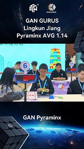 6.7K views · 569 reactions | 1.14s! Pyraminx WR AVG by Lingkun Jiang. Congratulation on his wonderful breakthrough! Like, share and leave your comment below, GAN Pyraminx M*1 will be given away. #GANCUBE #GANGURUS #WorldRecord #speedcube #Lingkunjiang | GANCUBE | Facebook
