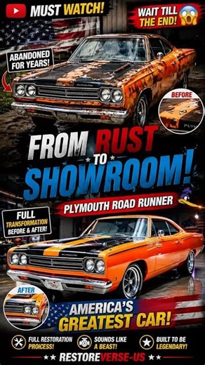 This Forgotten Road Runner Was Rotting AwayNow Look at It #classiccars #restoration #musclecar #usa