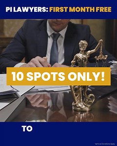 Personal Injury attorneys 🚨 What if you could try us out completely FREE and see cases coming in before you ever pay us a dime? This month only, we’re opening the door for just 10 new firms to get their first month on us 🎉 No risk. No excuses. Just results. Spots are limited ⏳ once those 10 firms are gone, this deal disappears. Click the link below🔗 claim your free month, and let’s start bringing you the cases you actually want. *Terms and conditions, territory exclusions apply* | Law Pro Nat