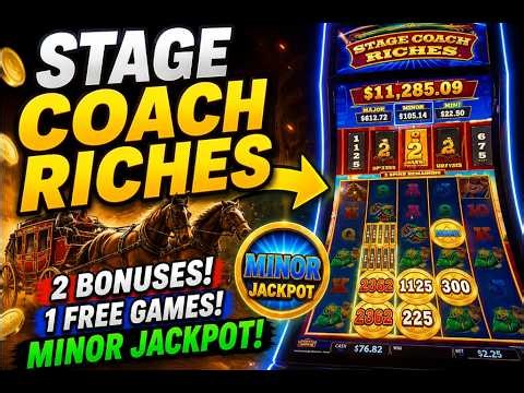 🤠 STAGE COACH RICHES DELIVERS! 2 Bonuses + MINOR JACKPOT!