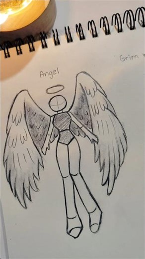 How to draw body tutorial✨(Angle &Grimp reaper)#art #sketch #tutorial #shorts #howtodraw