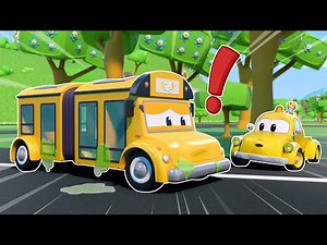 Oh no! SCHOOL BUS is STUCK in SLIME | Car Repair Cartoon | Bus video for Kids | Tom The Tow Truck