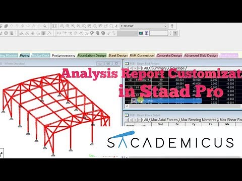 Analysis Report Customization in Staad Pro