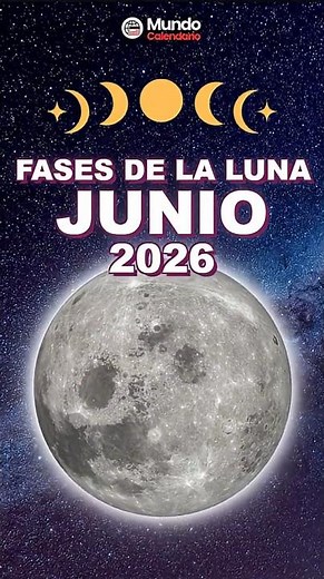 🌕🌗🌑 Calendario lunar Junio 2026 🌑🌗🌕