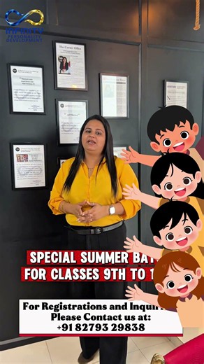 Special Summer Batch for Class 9th to 12th Students is now open at Infinity Personality Development