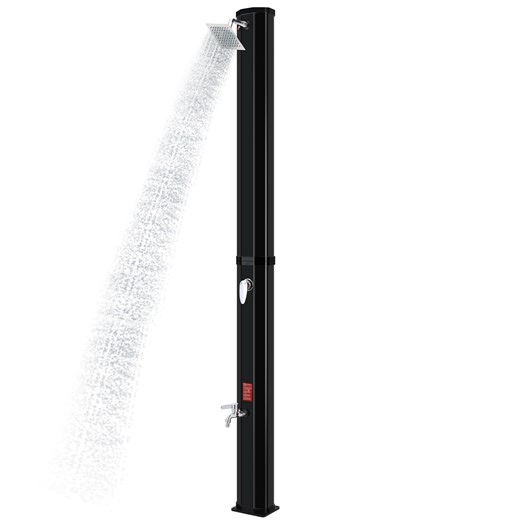 Pirecart 7.4ft 10.6 Gallon Solar Heated Shower, 2-Section Outdoor shower with Protective Cover for Backyard Poolside Pool Spa