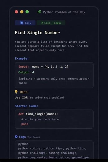 Python Problem of the Day | Find Missing Number | PySnippetz