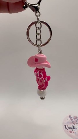 Pink Cow Beaded Keychain | Handmade Charm for Cow Lovers - Etsy