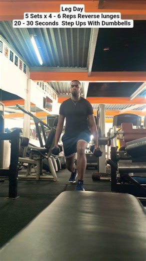 No Skips. Just Leg Day, Lunges & Step Ups with Dumbell #legworkout #lunges #stepups #gymtraining