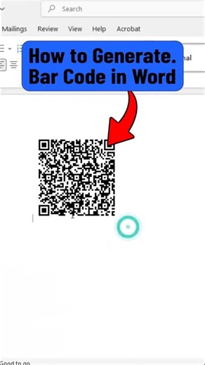 How to Generate "Bar Code" Through Shortcut Key #bar #qrcode #generator #barcode #msword #shorts