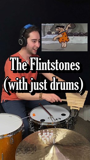 Josh Harmon on Instagram: "Isolated drums version of “The Sounds of The Flintstones.” Original version on my page! . It’s so much fun to create these classic cartoon sounds. Amazing how the Flintstones is still funny! Did you notice the bowling pins on the cymbal? . #rhythmsofcomedy #behindthescenes #funny #cartoon #comedy #drummer #drumsolo #foley #soundeffects #viral #satisfying #asmr #animation #nostalgia #theflintstones"