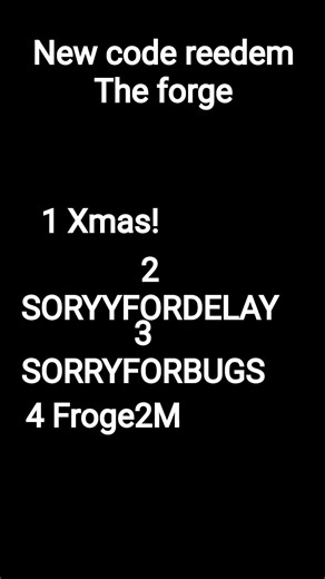 4 code reedem the forge CHRISMASHT THE FORGE #roblox #gaming #games