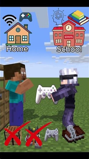 School or Home vs Dad: Gojo and Herobrine #minecraft #shorts #anime #animation