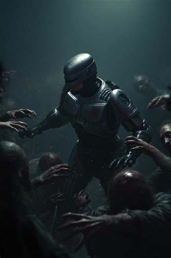 Robocop vs Zombies: An Epic AI Art Showdown