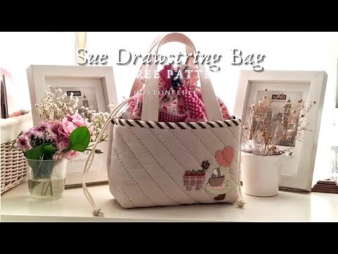 42 How to sew: Sue Drawstring Bag + free pattern