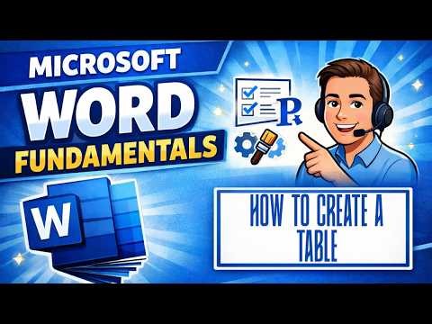 How to Create a Table in Microsoft Word (Step-by-Step Beginner Guide) | Microsoft Word Fundamentals