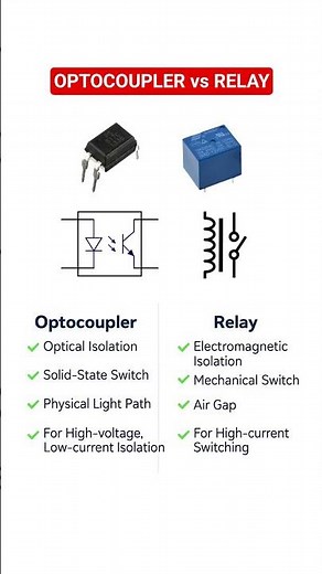 Electronic components comparison : Optocouplers vs Relays