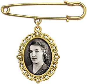 Gold Wedding Bouquet Photo Charm Pin for Bridal Bouquet or Boutonniere Memorial for Mother Father of The Bride or Groom Wedding Accessory