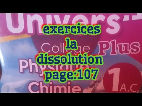 exercices physique univers 1ac(la dissolution)