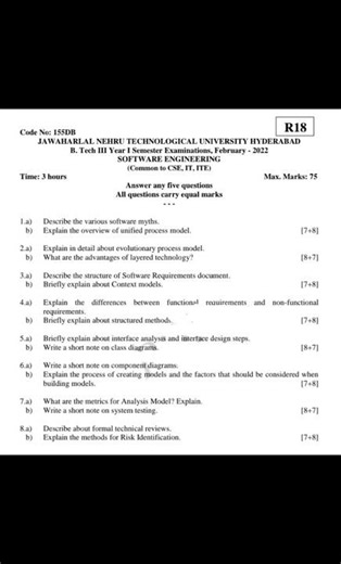 #softwareengineering#se btech#btech cse#se pyqs#r22 se pyqs#r25 se pyqs#r18 se pyqs#se sem paper#se