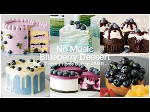 No Music 16 Blueberry Cake&Dessert Recipes | 2 hours Baking ASMR for Sleep·Study | Cheesecake,muffin