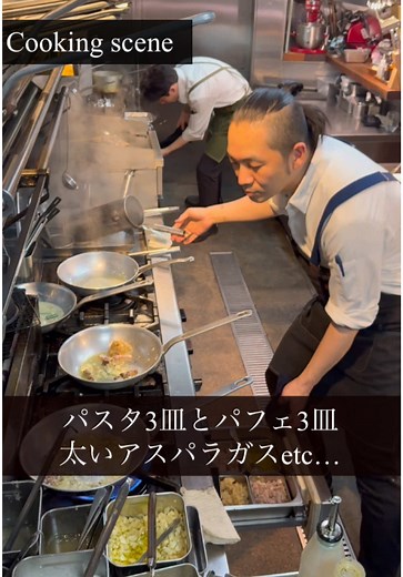 和風スパゲッティとパフェの絶品料理