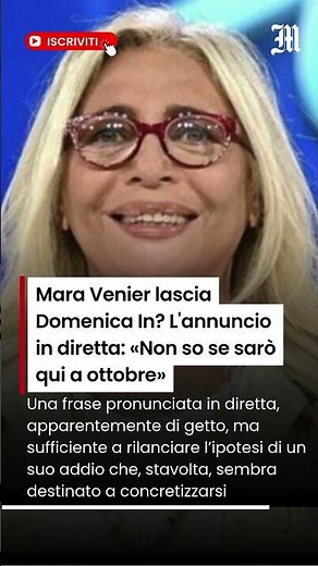 «Non so se sarò qui a ottobre», Mara Venier lascia Domenica In?