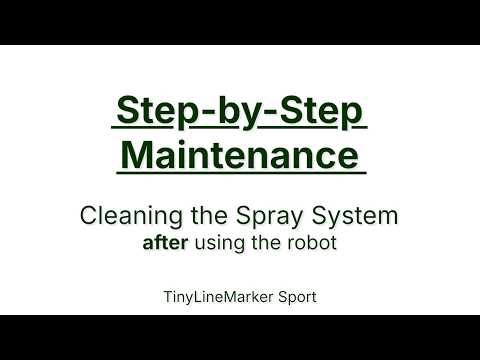 Cleaning the Spray System - Sport TinyLineMarker Robot
