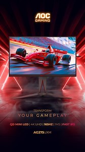 30 reactions | The QD-Mini LED of AOC GAMING U32G4ZMN delivers remarkable depth and brilliance, while UHD resolution reveals every detail in stunning clarity.Engineered for serious gameplay, its ultra-smooth 240Hz refresh rate plus lightning-fast 1ms response ensure flawless motion, while the Fast VA panel enhances contrast and visual impact.⚡ #AGONbyAOC #AOCGAMING #U32G4ZMN #UHD #240Hz #1ms #gaming #gamingmonitor | AGON by AOC | Facebook