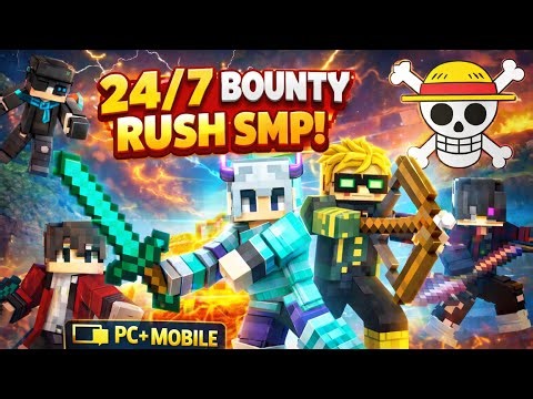 Bounty Rush SMP (Minecraft) 🌊 | Pirate Server | Java + Bedrock + Cracked | 1.8+