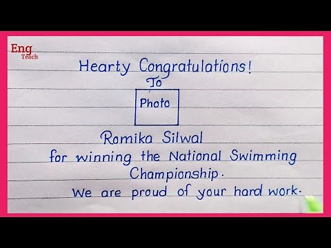 Formal Message of Congratulations | Congratulations Message | Handwriting | Writing | Eng Teach