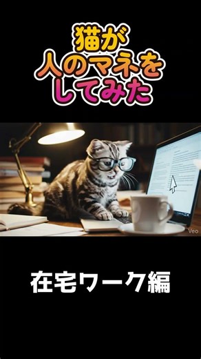 猫が人のマネをして在宅ワークしてみた結果…☕💻 #shorts