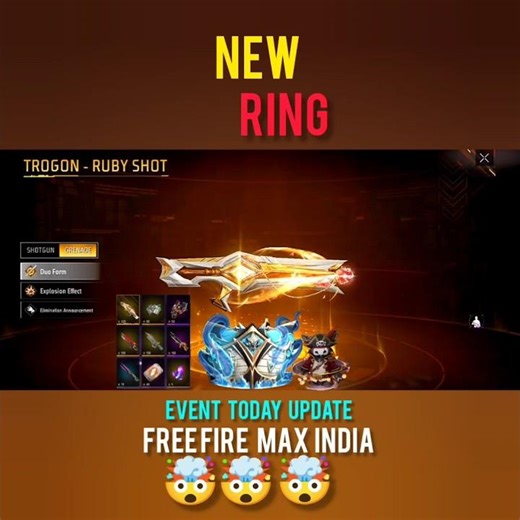 New,,, .. Ring event | Upcoming New Trogon Skin 💀 | Free Fire New Ruby #freefire #shorts #trending 🤞