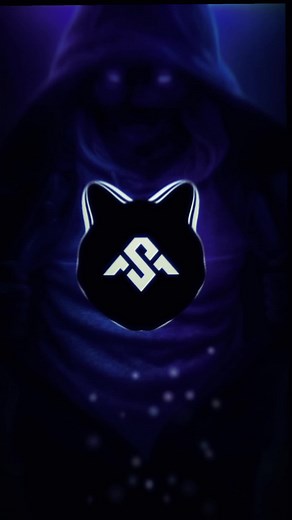 Mysterious Figure with Glowing Eyes and SF Logo