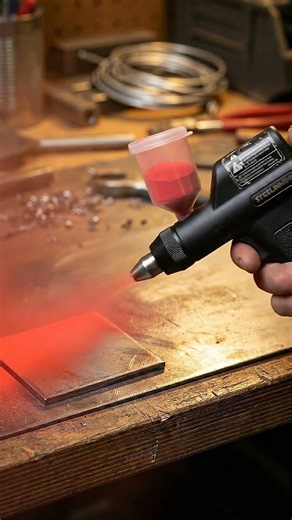 Tiny Powder Coating Gun Transformation 😳🎨#shorts #satisfying