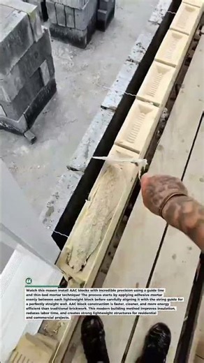 Fast AAC Block Installation! #Masonry #Construction #BuildingTechnology