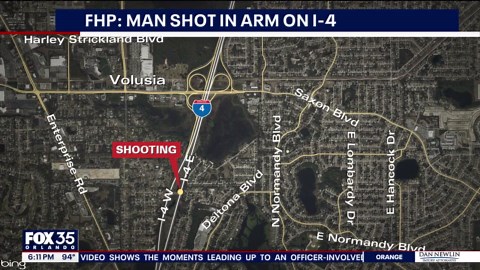 Man shot in arm while driving on I-4 in Deltona