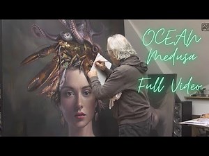 Making of OCEAN MEDUSA by Michael Knepper FULL VIDEO (Hyper Realism Acrylic and Oil Painting)
