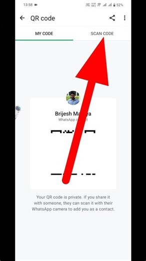 How to scan QR code on whatsapp | whatsapp se QR code scan kaise kare #shorts