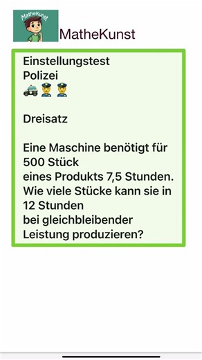 Einstellungstest Polizei 👮 Dreisatz #mathematik