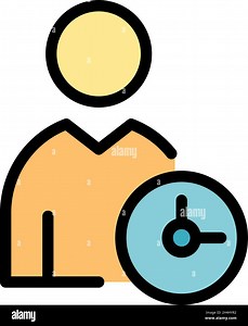 Work time online meeting icon. Outline work time online meeting vector icon color flat isolated Stock Vector Image & Art - Alamy