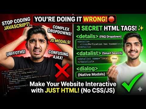 Stop Using JavaScript for This! 🛑 3 Secret HTML Tags You Didn’t Know!